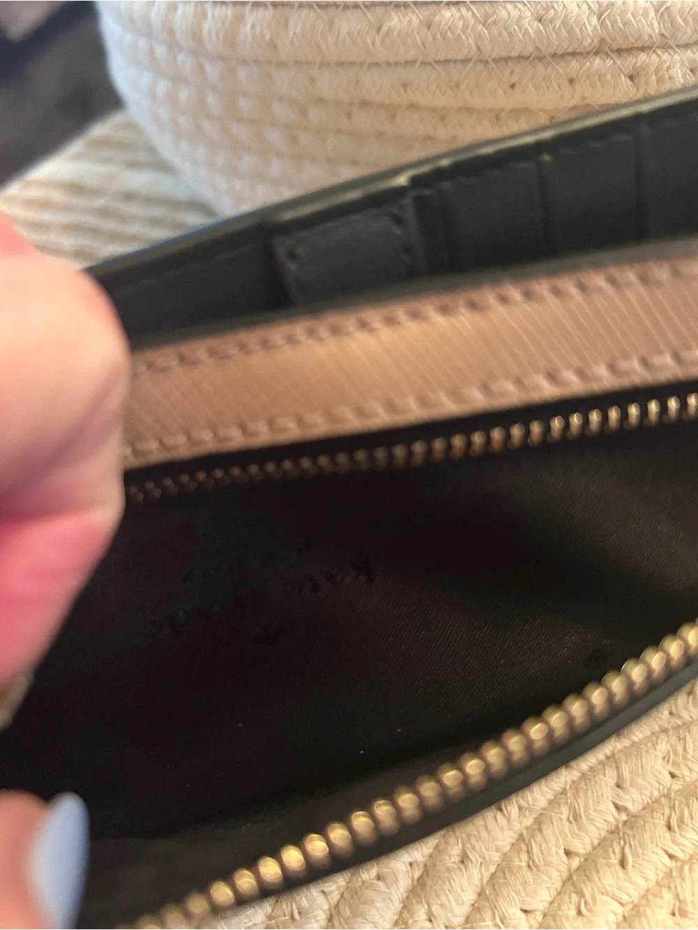 kate spade Two-Tone Black and Taupe Continental Wallet